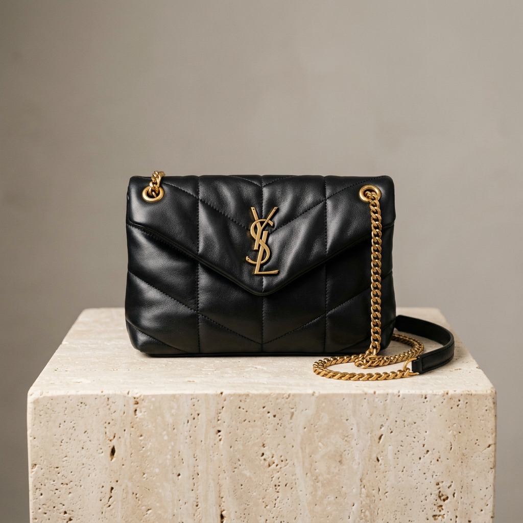 Saint Laurent Loulou Puffer Toy, Black Lambskin